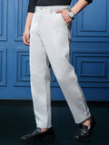 Men's Light Grey Mid-Rise Regular Fit Trouser