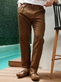 Brown Pleated Formal Trousers