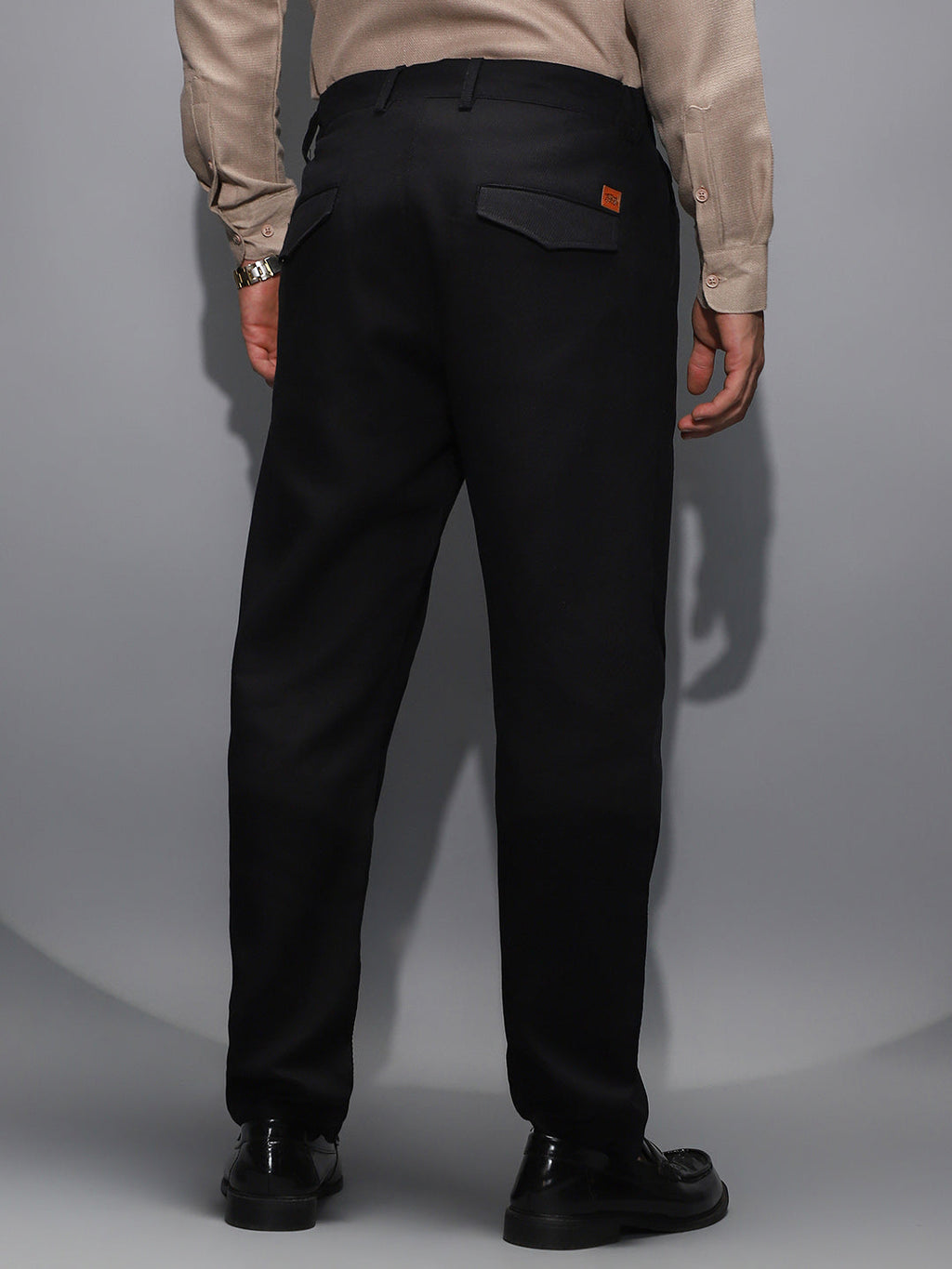 Ribbed-Pleated Chino Trousers
