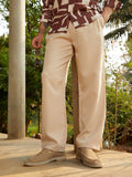 Lightweight - Straight Pleated Trousers