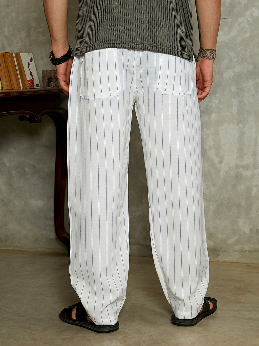 Lightweight - Pinstriped Chino Trousers