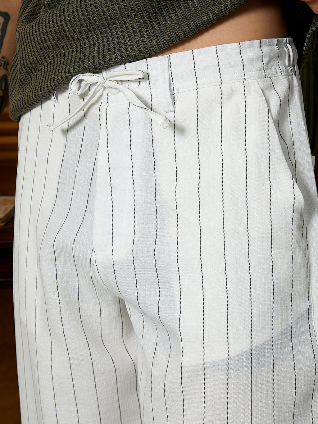 Lightweight - Pinstriped Chino Trousers
