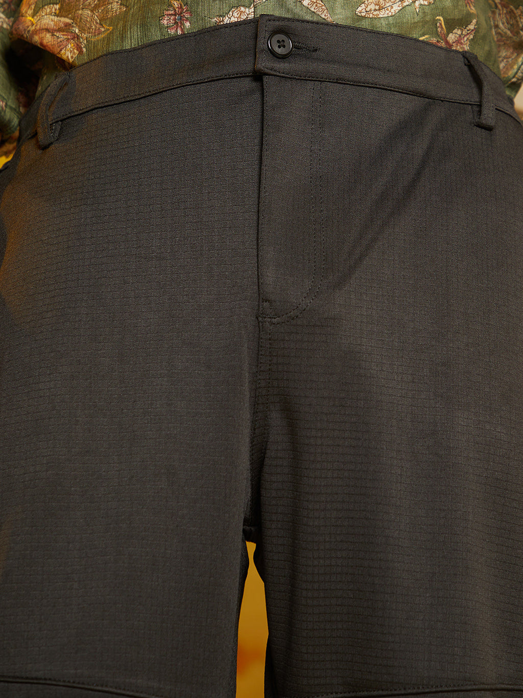 Panel-Waffle Chino Trousers