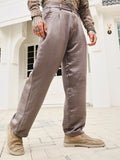 Lightweight - Creased-Pleated Straight Trousers
