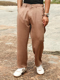 Lightweight - Creased-Pleated Straight Trousers