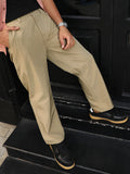 Panelled Straight-Fit Trousers