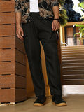 Pleated-Dobby Cargo Trousers