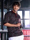 Floral-Jacquard Polo T-Shirt