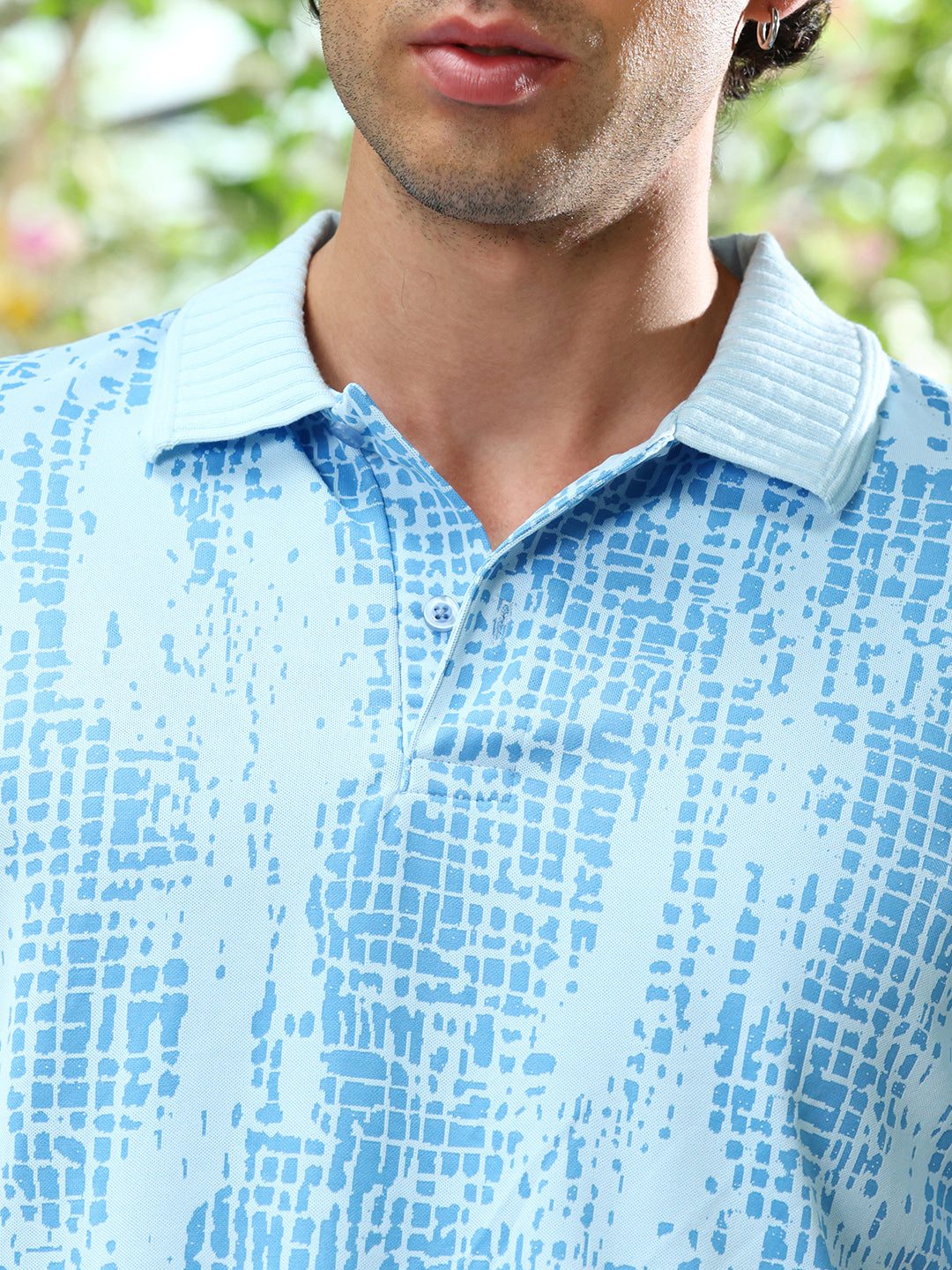 Abstract-Gravel Print Polo T-Shirt