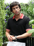 Contrast Vine-Tactile Polo T-Shirt