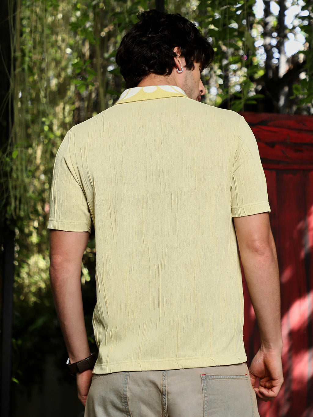 Abstract-Jacquard Polo T-Shirt