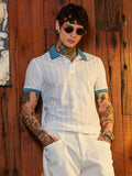 Contrast Texture Polo T-Shirt