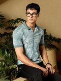 Dye-Panel Jacquard Polo T-Shirt