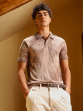 Dye-Panel Jacquard Polo T-Shirt