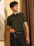 Block Argyle-Knit Polo T-Shirt