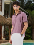 Textured-Knit Polo T-Shirt