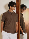 Textured-Knit Polo T-Shirt