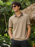 Rope-Lined Textured Polo T-Shirt