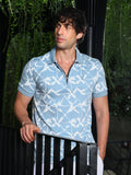Stroke-Flora Jacquard-Knit Polo T-Shirt