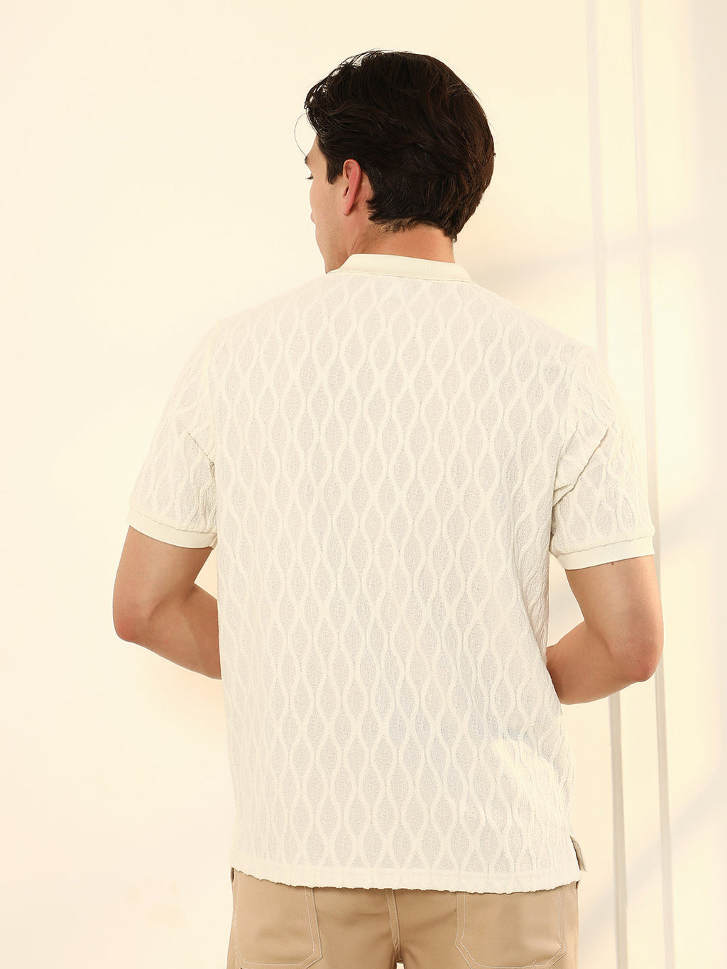 Marquise-Tactile Knit Polo T-Shirt
