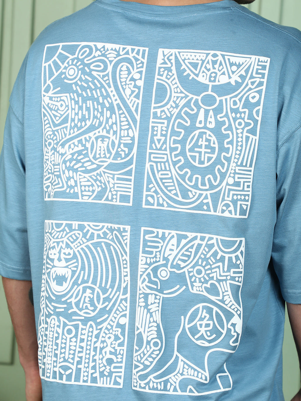 Animal-Farm Imprint Oversized T-Shirt