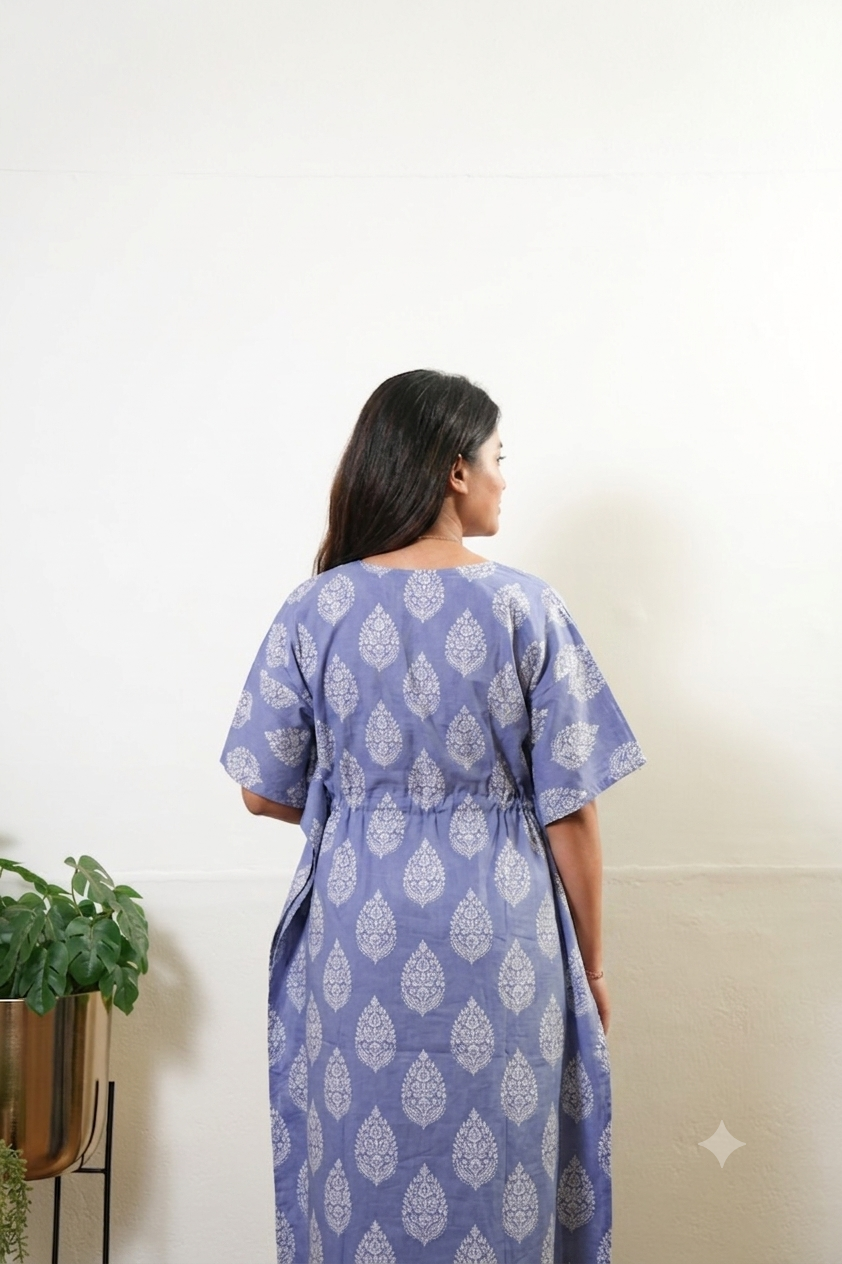 Lavender butta cotton kaftan