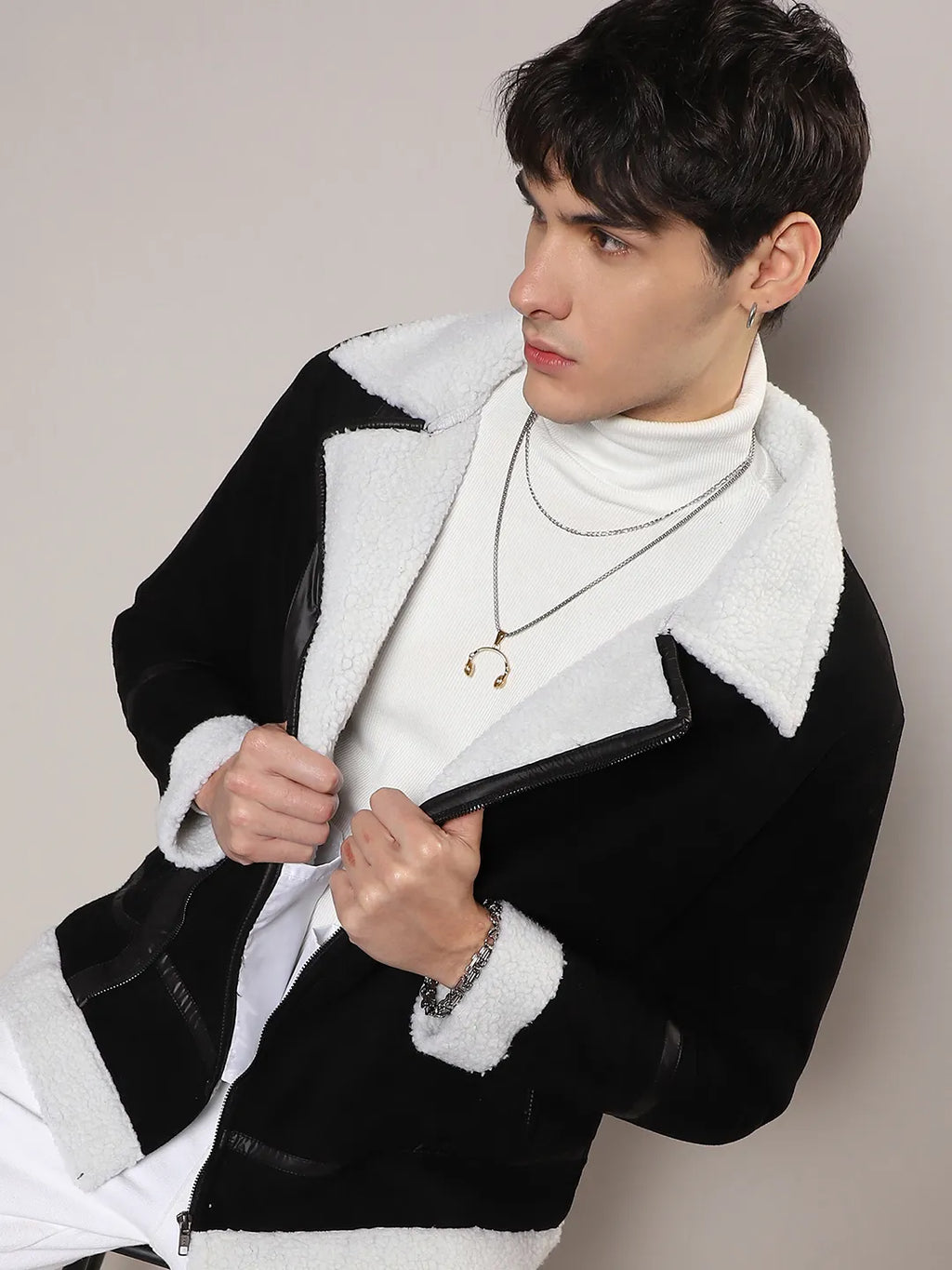 Fleece Lined Biker Jacket