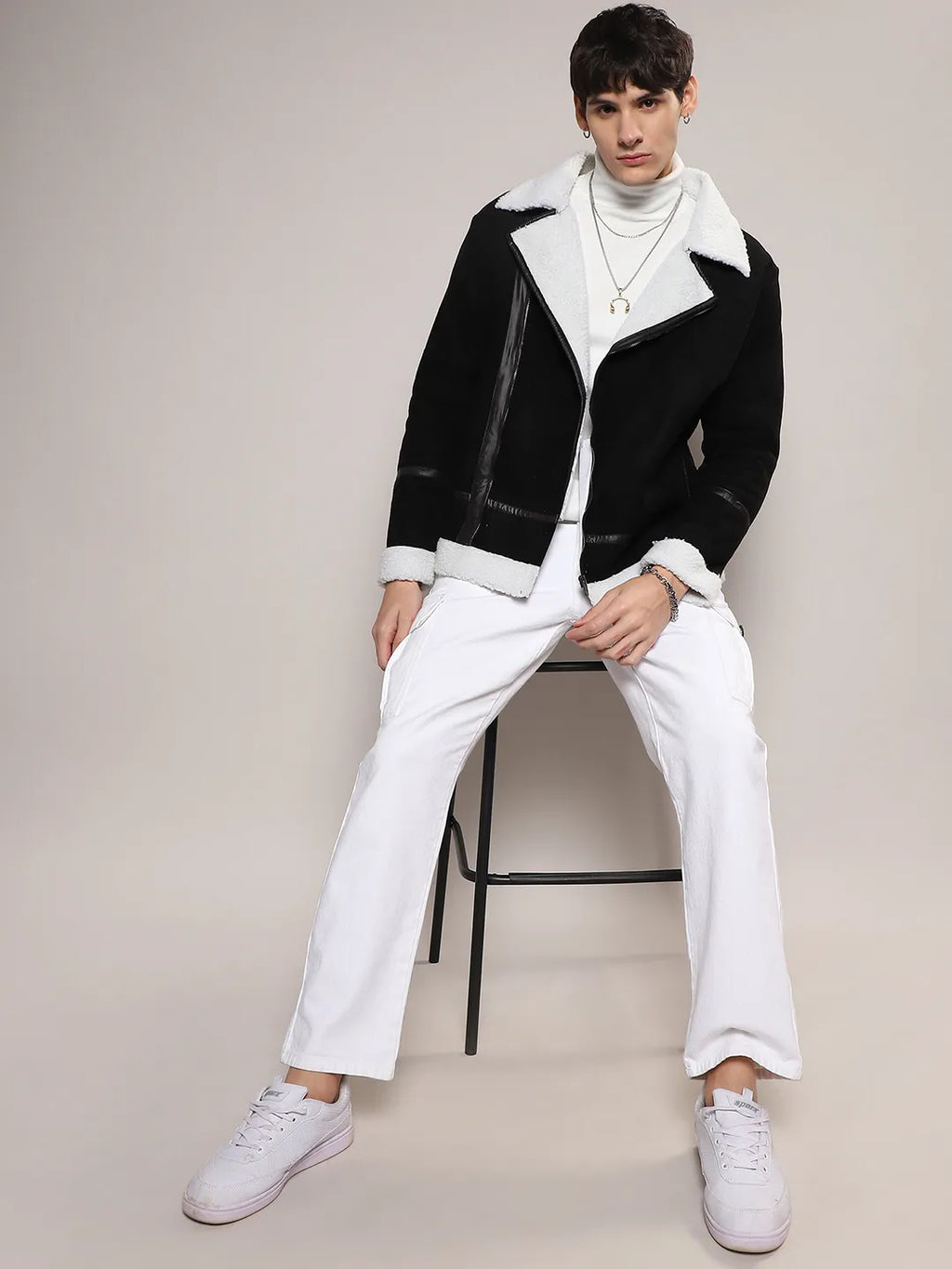 Fleece Lined Biker Jacket
