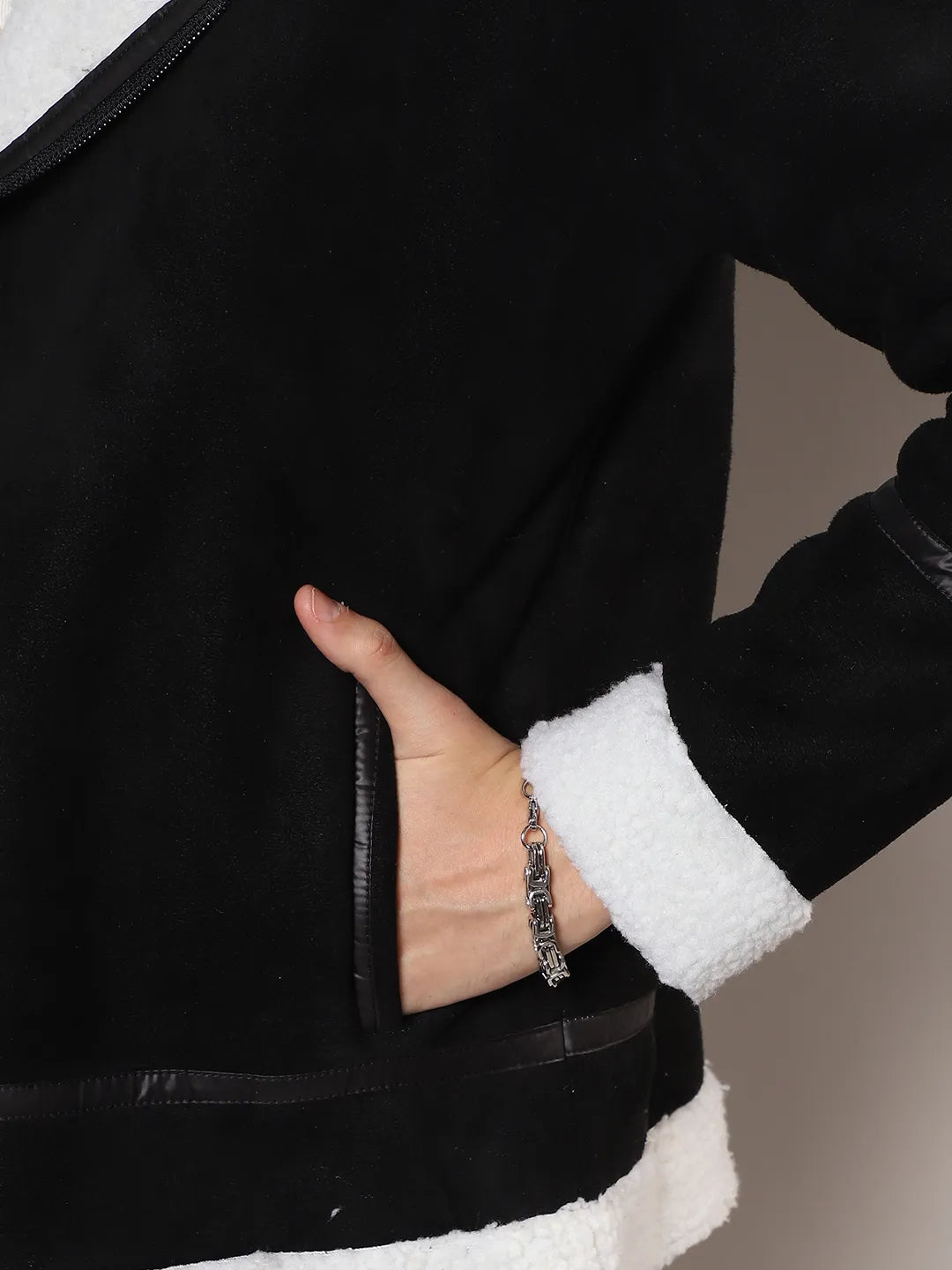 Fleece Lined Biker Jacket