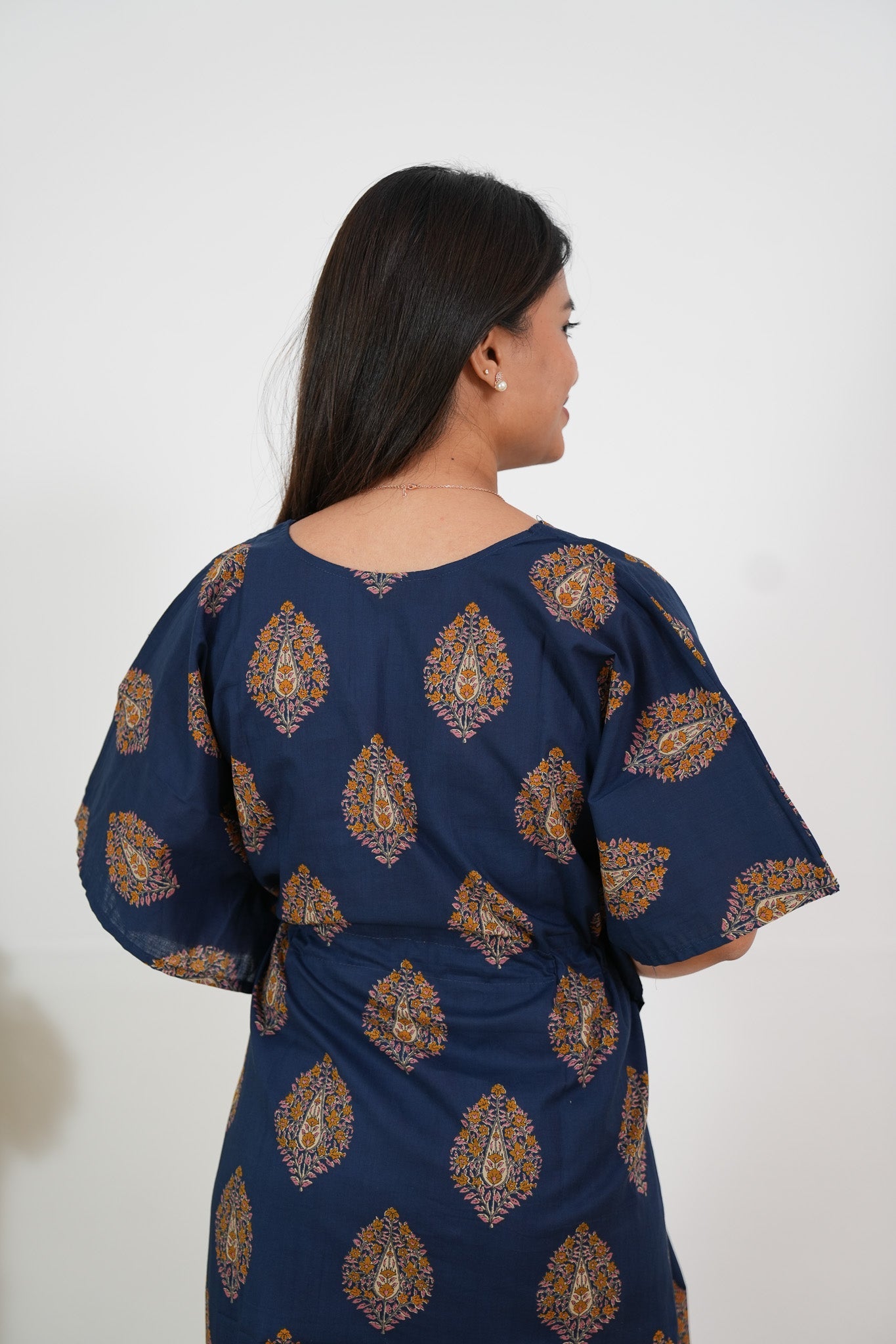 Indigo butta cotton kaftan