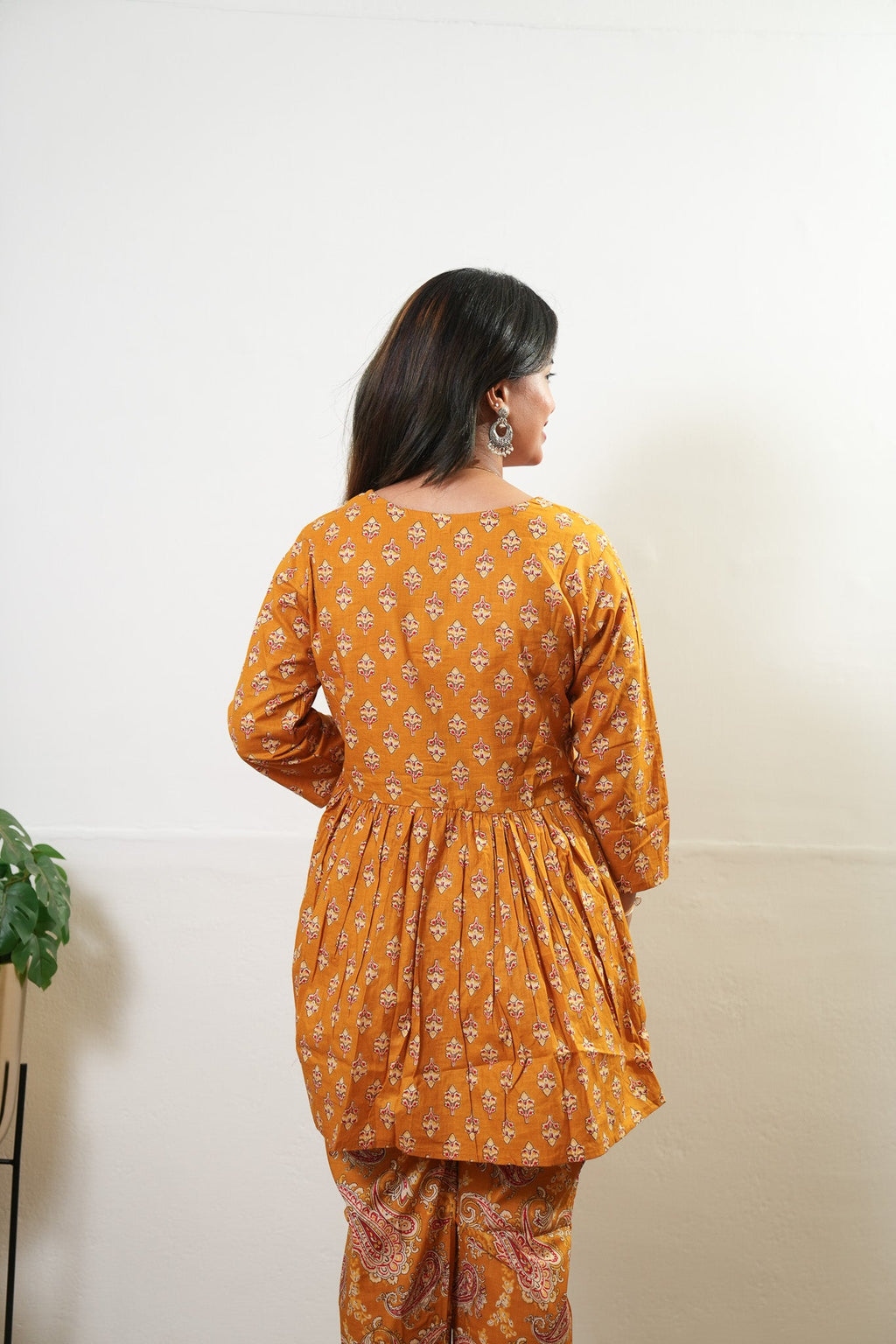 Mustard butta peplum button down cotton comfies