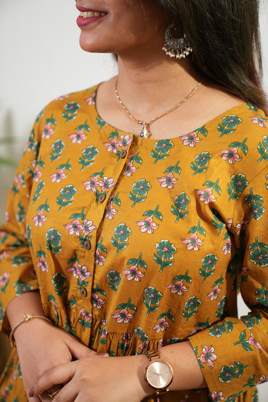 Turmeric butta peplum cotton comfies