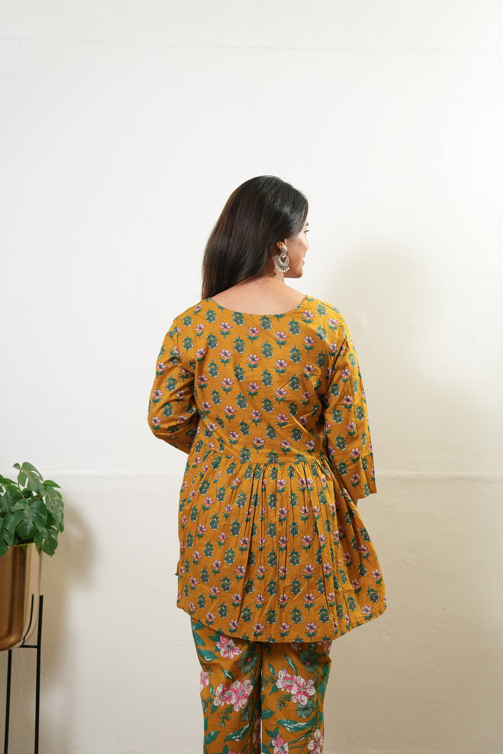 Turmeric butta peplum cotton comfies