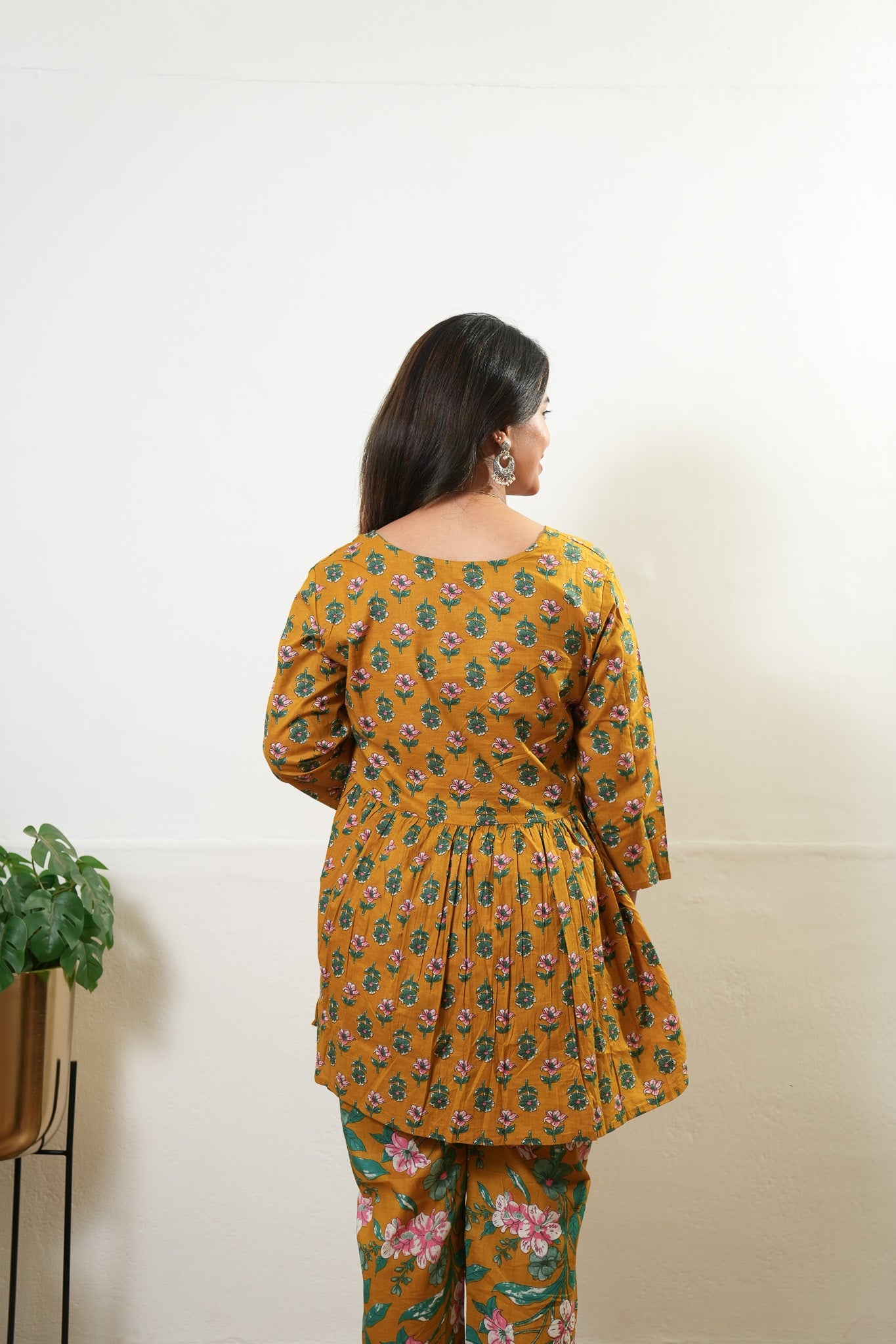 Turmeric butta peplum cotton comfies