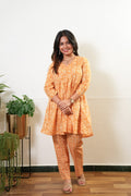 Mustard floral cotton comfies