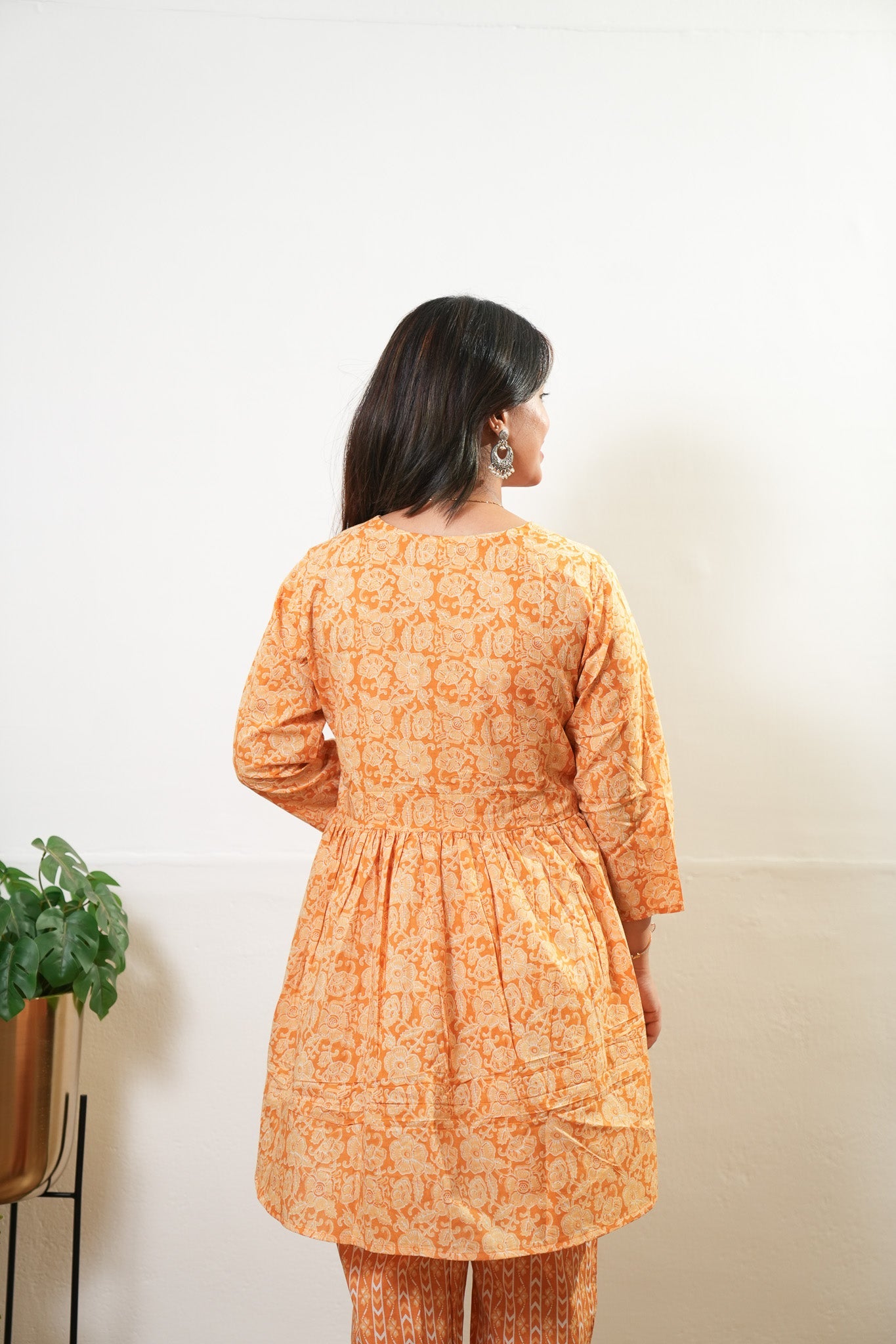 Mustard floral cotton comfies