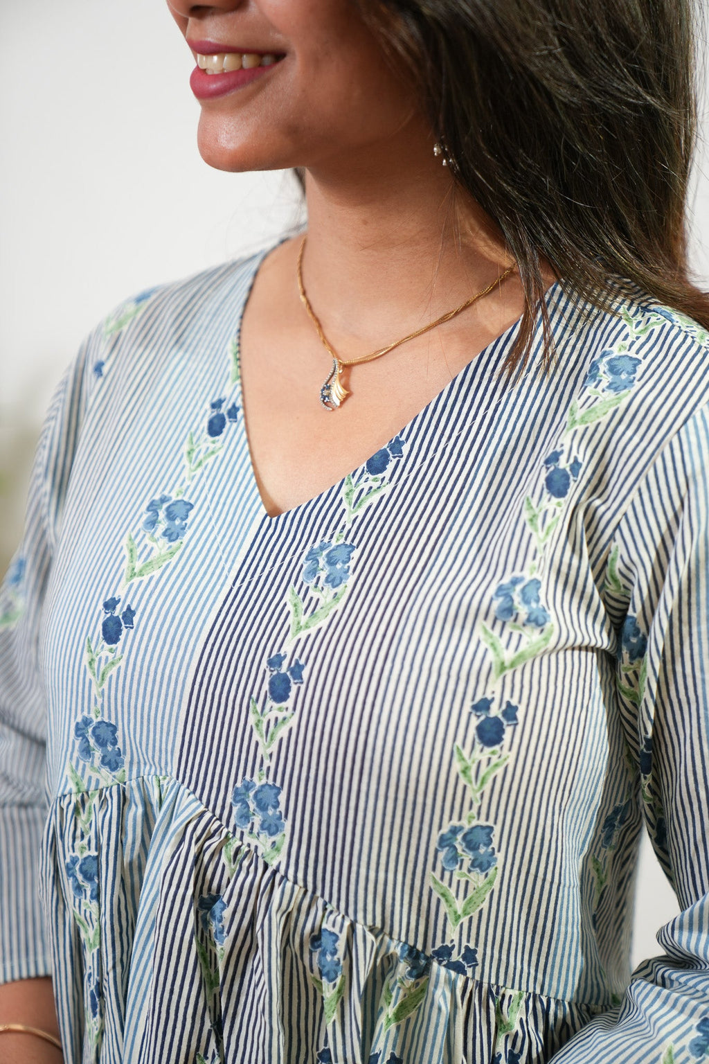 Blue stripes cotton comfies
