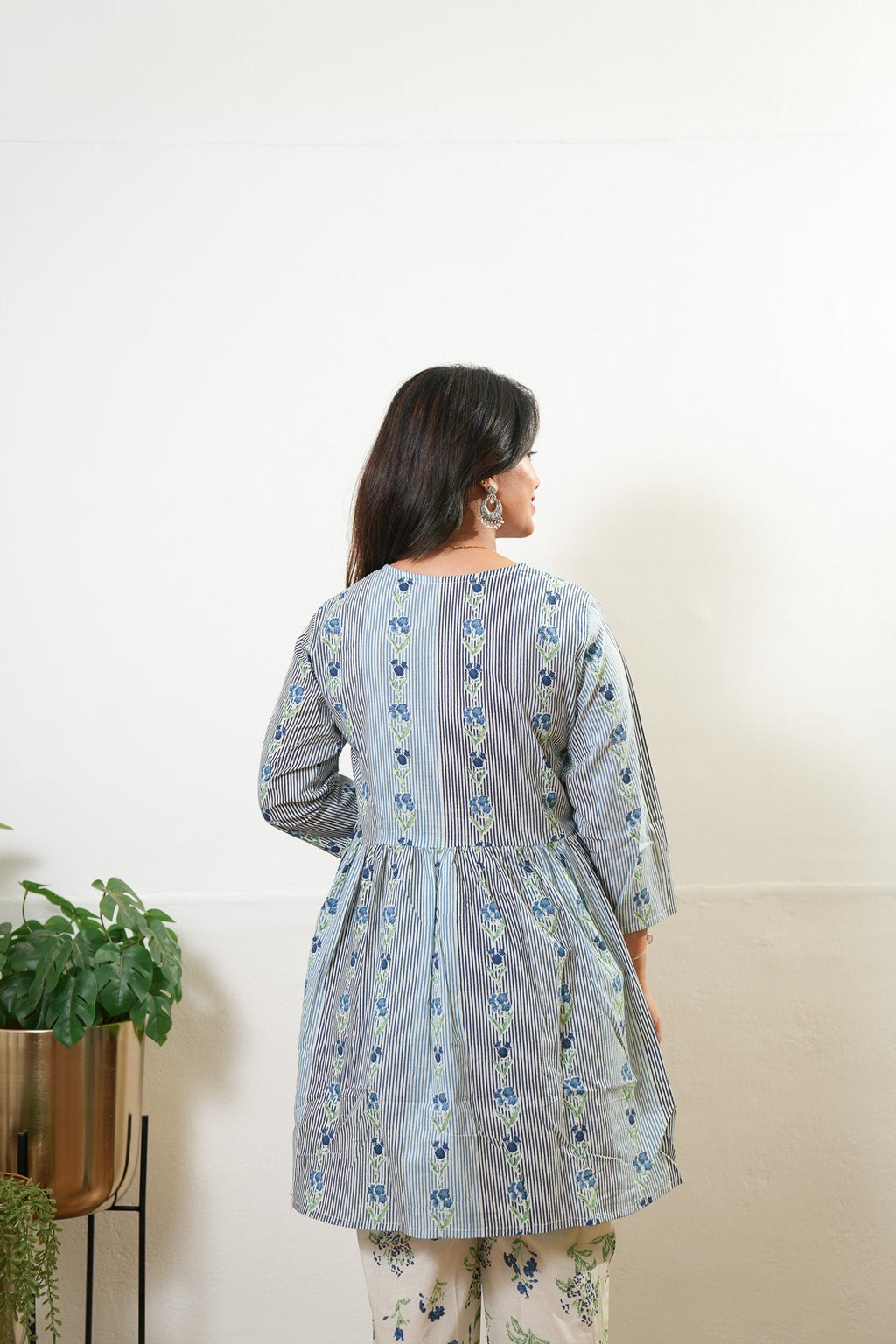 Blue stripes cotton comfies