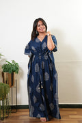 Royal blue maple cotton kaftan
