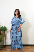 Cloud geometric cotton kaftan