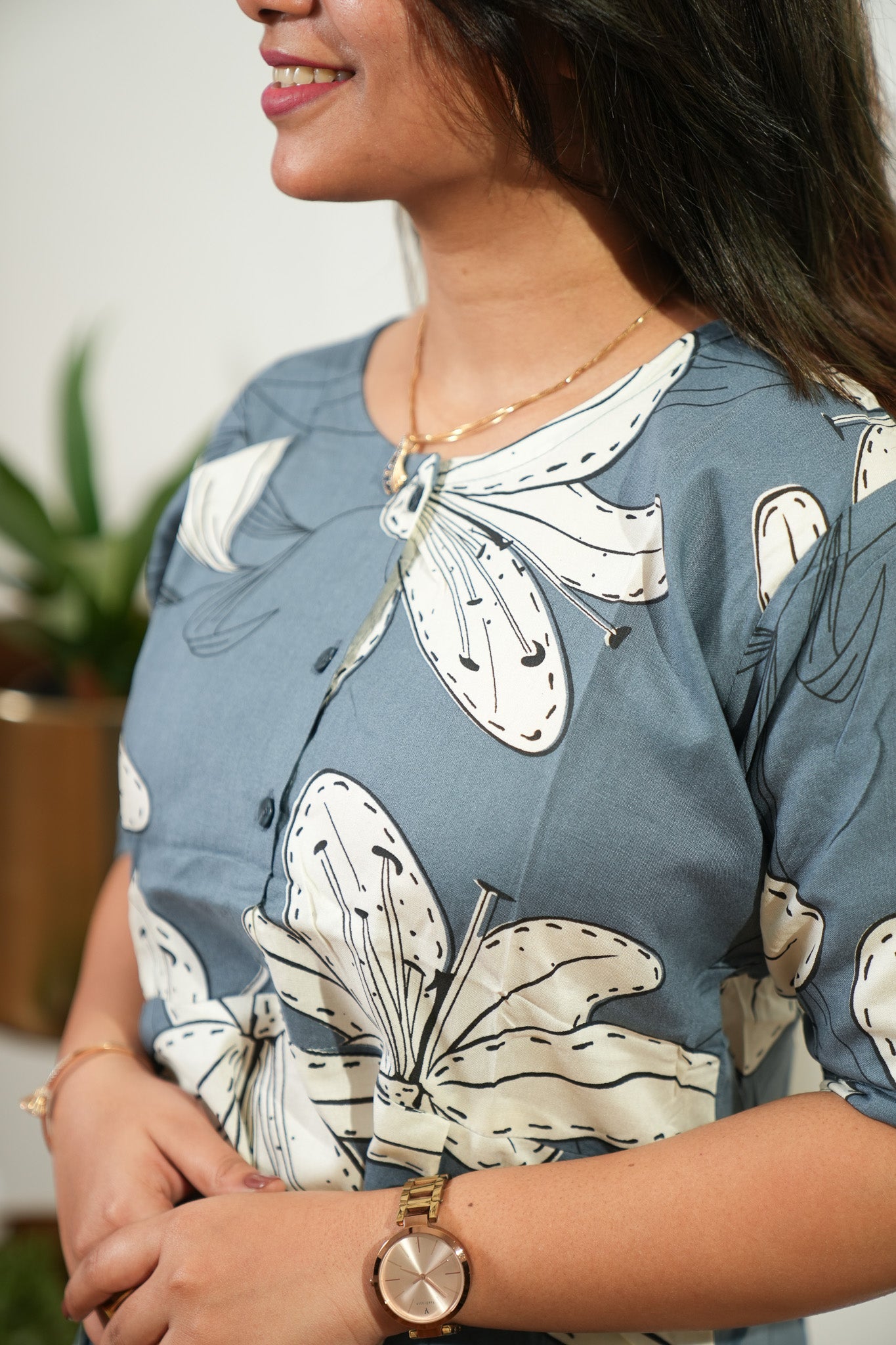 Powder blue button down lounge sleep wear