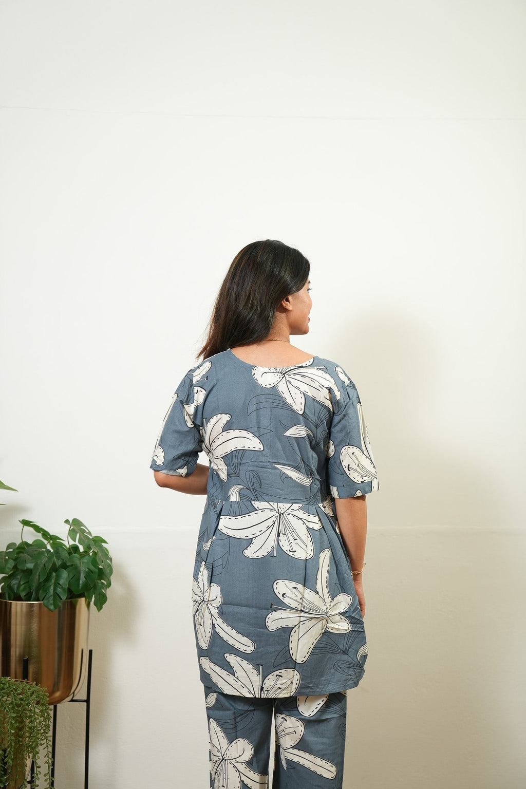 Powder blue button down lounge sleep wear