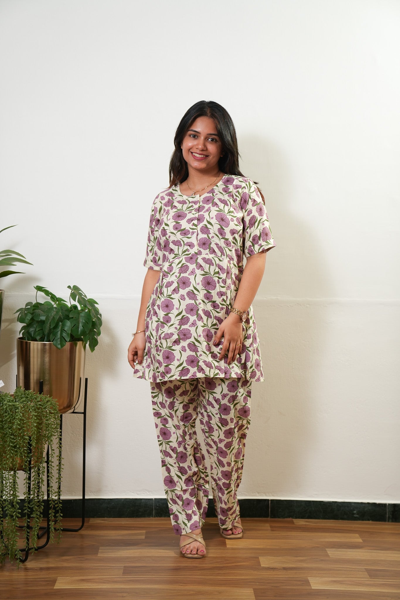 Orchid button down lounge sleep wear