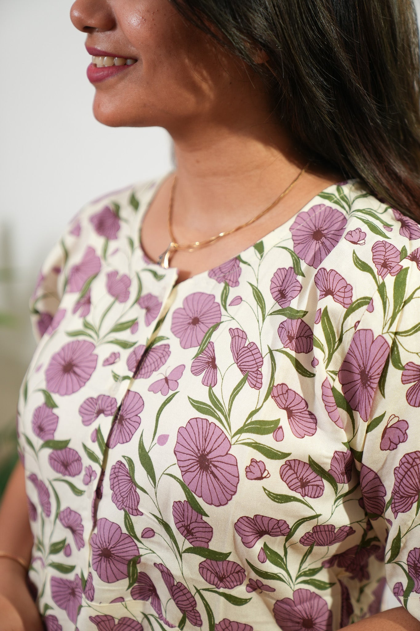 Orchid button down lounge sleep wear