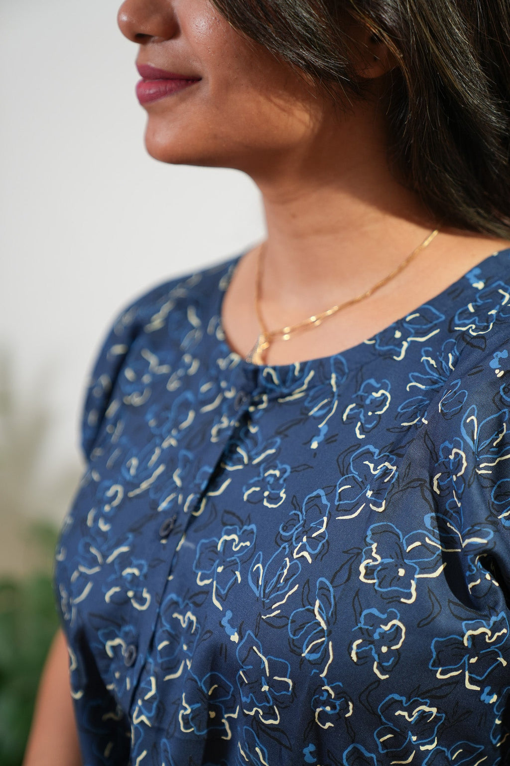Dark blue button down lounge sleep wear