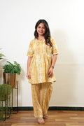 Mustard button down lounge sleep wear