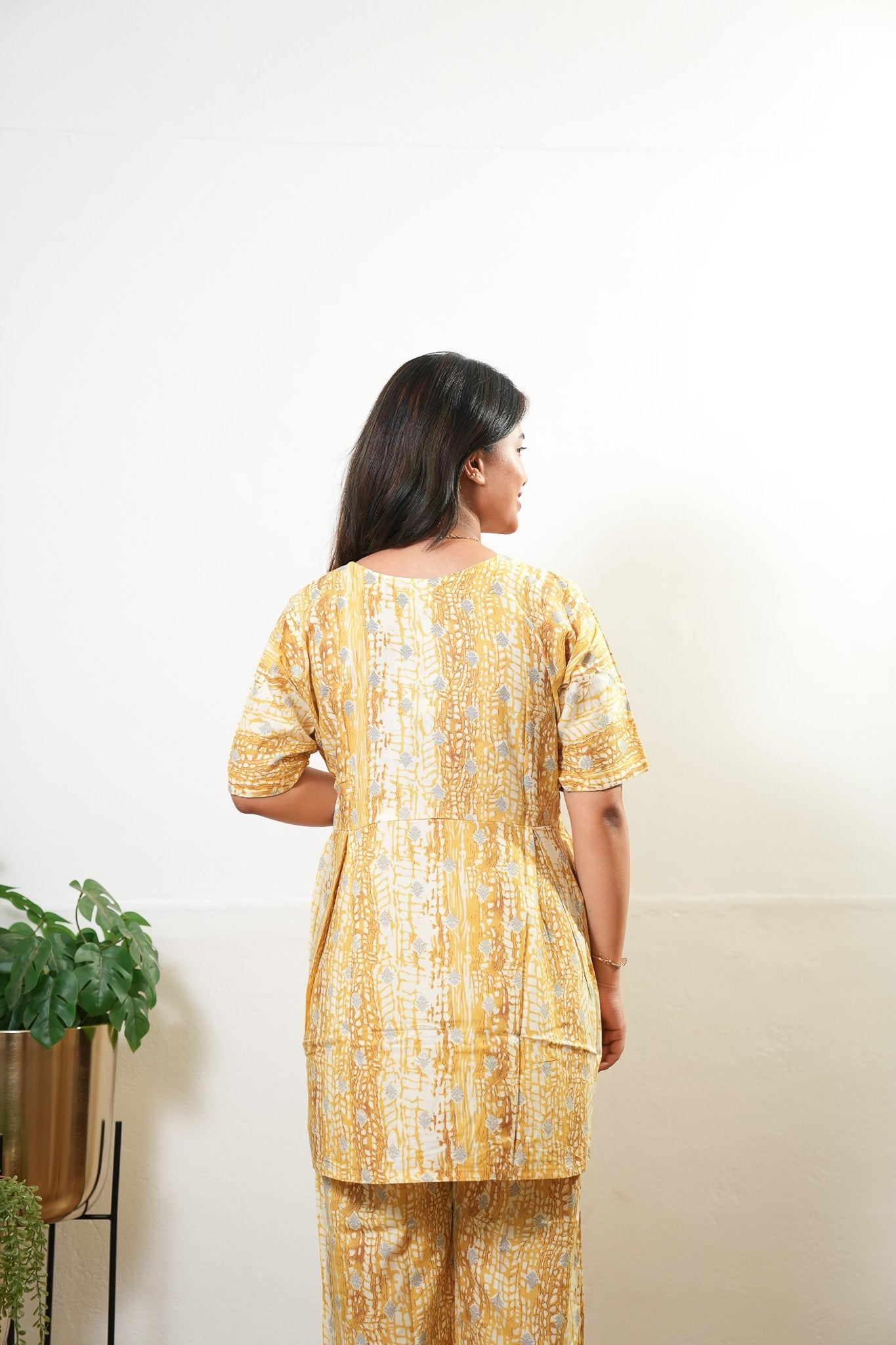 Mustard button down lounge sleep wear