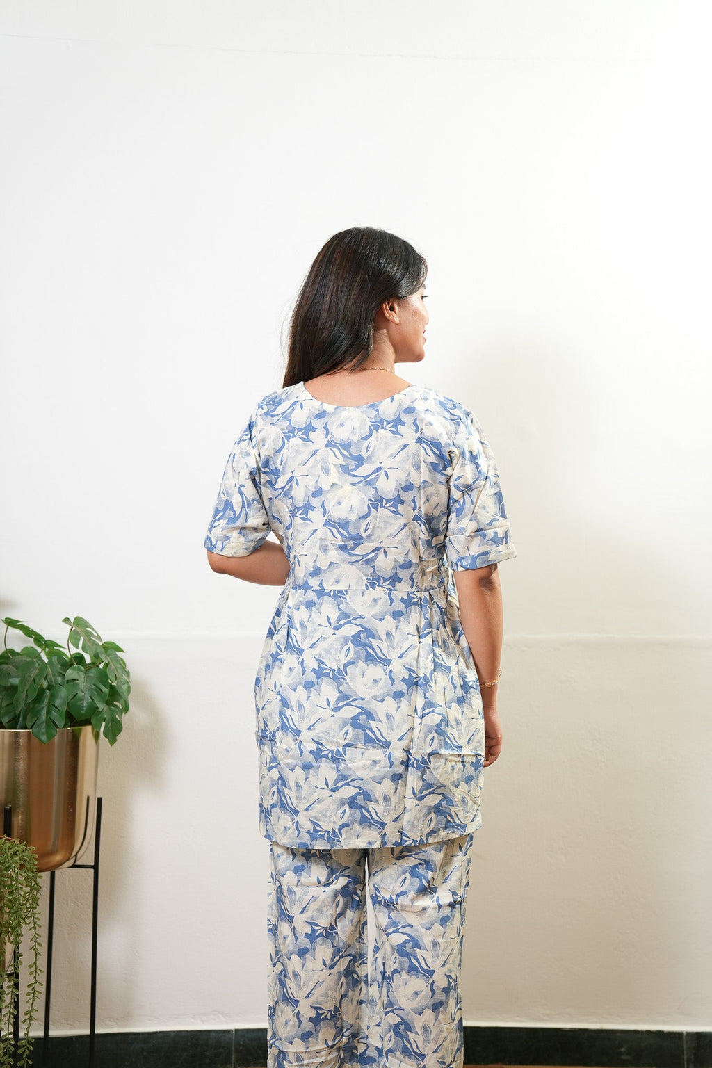 Azure button down lounge sleep wear
