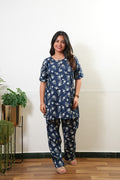 Midnight blue button down lounge sleep wear