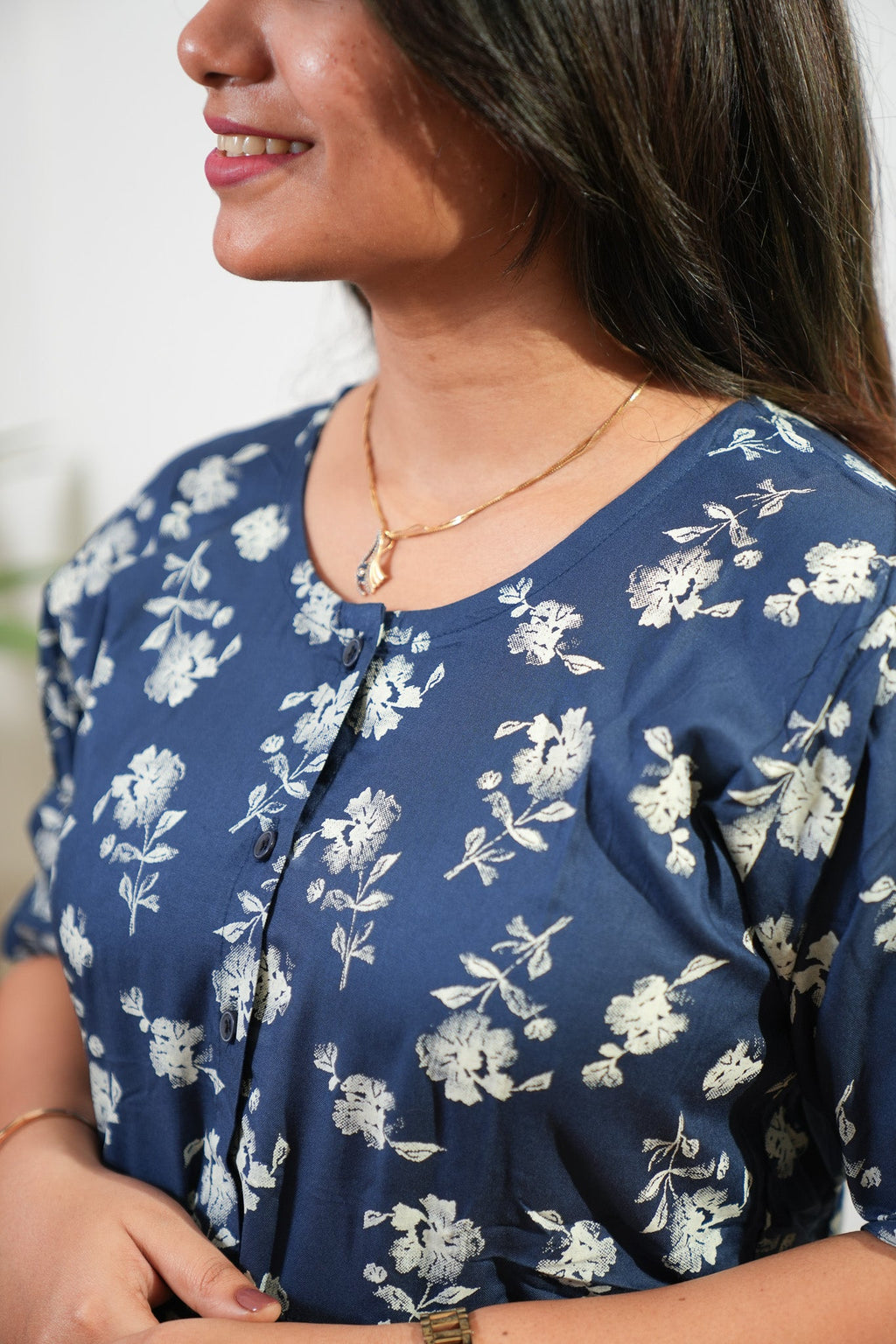 Midnight blue button down lounge sleep wear